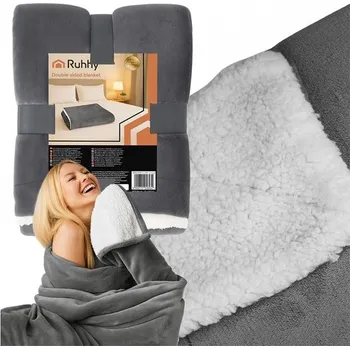 deka Šedá mikroplyšová deka s beránkem