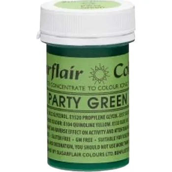 Potravinářské barvivo Sugarflair Gelová barva potravinářská Plesově zelená (party green) 25g