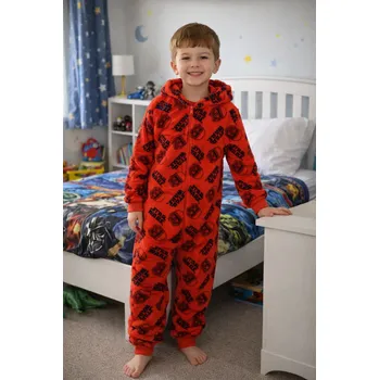 Chlapecké pyžamo Sun City Chlapecký overal STAR WARS coral fleece červený Červená, Velikost: 128 128