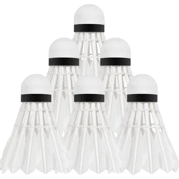 Badminton Rebel RBA-4103 Badmintonové míčky z husího peří, 6 ks, bílé