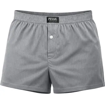 Boxerky Pánské boxerky Pesail světle šedé M-7XL (Úpletové boxerky klasický střih, materiál polyester)