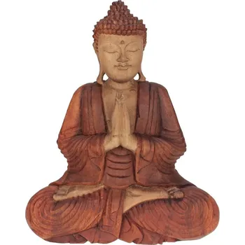 Soška Buddha dřevo 42 cm Namaskara