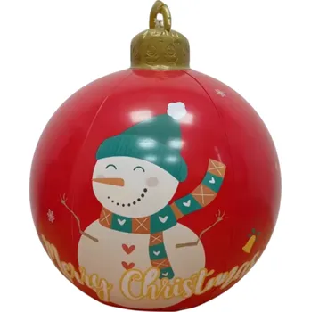 Vánoční dekorace Vánoční nafukovací dekorace 60 x 80 cm Obří koule z PVC se sněhulákem Venkovní voděodolná závěsná ozdoba na zimní svátky a párty