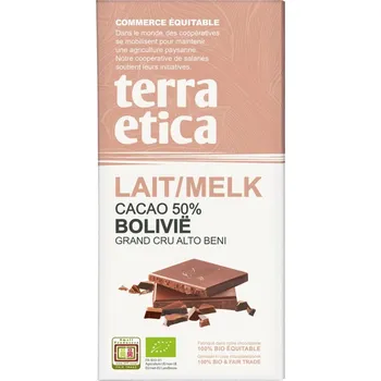 Čokoláda Terra Etica Bio mléčná čokoláda Bolívie 50 %, 100 g
