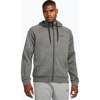 Pánská mikina Pánská tréninková mikina Nike Therma Fit Full-Zip charcoal heather/dark smoke grey/black