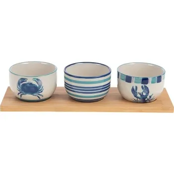 Sada misek na dipy s táckem home & lifestyle 164478 modrá 55X