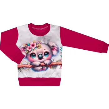 Mikina bez kapuce - Kytičky s koalou - skladem Velikost: 86