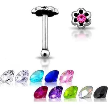 Piercing Šperky4U Stříbrný piercing do nosu - kytička - N01011-AB
