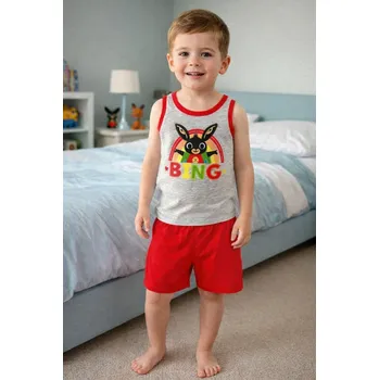 Sun City Letní pyžamo ZAJÍČEK BING červené duha Červená, Velikost: 110/116 110/116