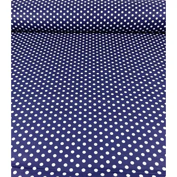 Bavlněná látka puntíky dark blue 6 mm plátno 140cm | RTex