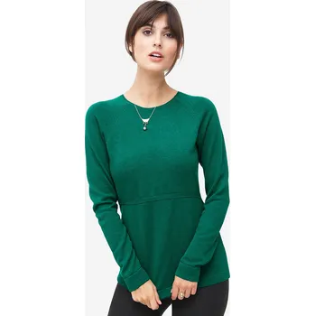 Kojící merino svetr s dlouhým rukávem zelený LIVA Milker Velikost: L