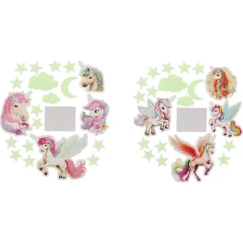 Hračka pro nejmenší Teddies Jednorožci na zeď/stop svítící ve tmě