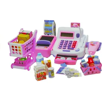 Hra na obchod Dětská pokladna s příslušenstvím - růžová