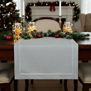 ubrus Dekorační ubrus - běhoun na stůl EDGAR šedá 60x120 cm Mybesthome