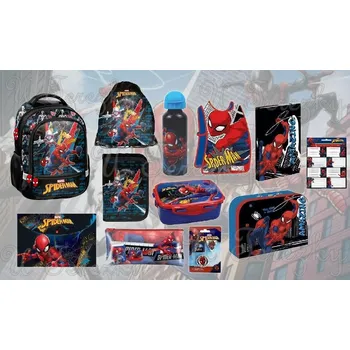Školní batoh Školní set sada Spiderman 12 ks ŠKOLNÍ BATOH aktovka, vybavený penál a doplňky SP24GG/12/01B