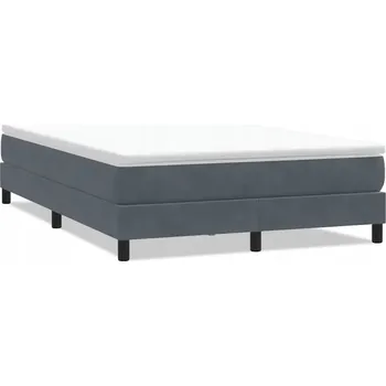 Postel Ložní rám boxspring bez matrací tmavě šedý 140x220 cm samet