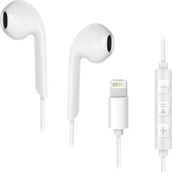 Sluchátka FORCELL pro Apple iPhone / iPad - konektor Lightning - 1,2m - bílá