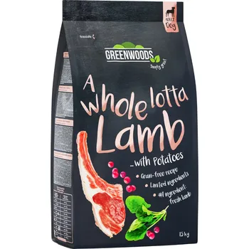 Krmivo pro psa 1,5kg Greenwoods jehněčí s bramborami, špenátem a brusinkami