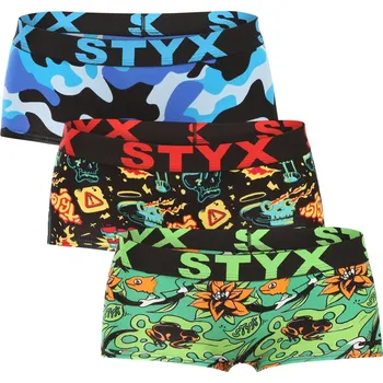 Kalhotky 3PACK dámské kalhotky Styx art s nohavičkou vícebarevné (3IN14870) XL Možnost vrácení zboží ZDARMA do 120 dnů!
