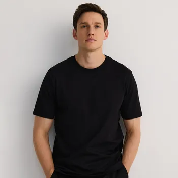 Pánské tričko Reserved - Bavlněné tričko střihu regular - černý - 7390Z-99X - 7390Z-99X-M-5