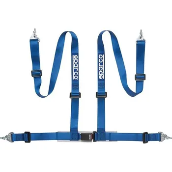 Návlek na bezpečnostní pás Sparco Čtyřbodový bezpečnostní pás s homologací ECE, s uchycením na sponu, barva modrá