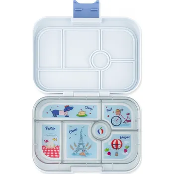 Svačinový box Yumbox Original nepropustný svačinový box - Hazy Gray - Paris tray