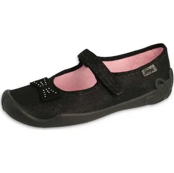 Dívčí obuv „Dětské bačkory Befado Blanca 114Y240 – černé přezůvky s mašličkou“ Velikost: 33