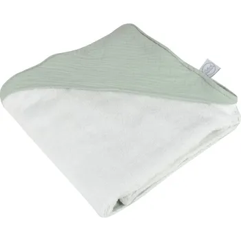 Zelená mušelínová dětská osuška s kapucí 75x75 cm – Bébé Douceur ID_1644492