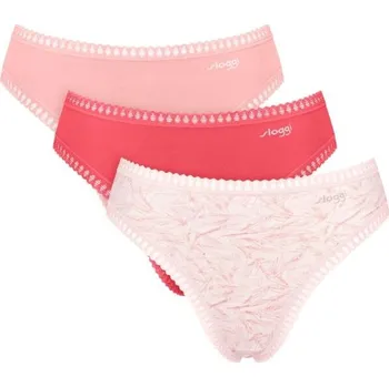 Kalhotky Dámské kalhotky SLOGGI GO CRUSH HIGH LEG C3P S Růžová, Červená, Bílá