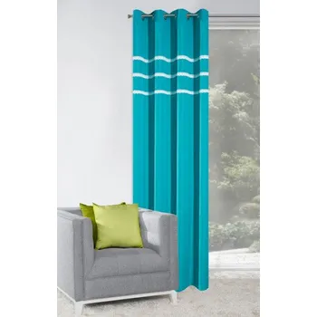 Dekorativní závěs tyrkysové barvy