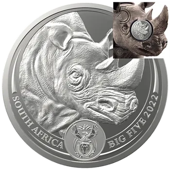 Stříbrná mince 1 Oz&nbsp;Big Five II - Rhino&nbsp;2022 (3.)