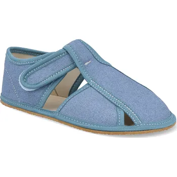 Dívčí bačkory Barefoot dětské přezůvky Baby bare - denim riflové Velikost: 23