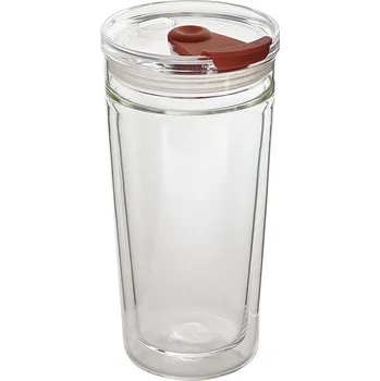 Cestovní termo sklenice Maxxo Coffee To Go Slim 350 ml, dvojstěnné sklo