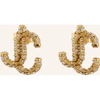 Módní doplněk Jimmy Choo Dámské Náušnice Jc S Krystaly Swarovski, zlatá /...