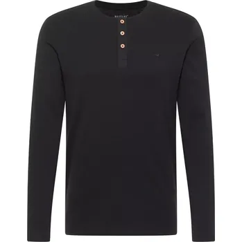 Velké pánské tričko s dlouhým rukávem longsleeve Mustang 1014698-4142 černé (4XL)