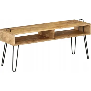 Televizní stolek TV stolek z masivního mangového dřeva a ocelového rámu 110x35x45 cm