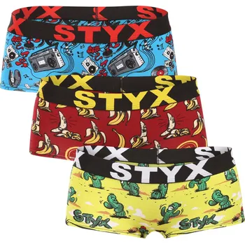 Kalhotky 3PACK dámské kalhotky Styx art s nohavičkou vícebarevné (3IN13198) L Možnost vrácení zboží ZDARMA do 120 dnů!