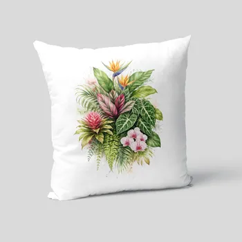 Dekorativní polštářek Tropické rostliny - polštář s potiskem