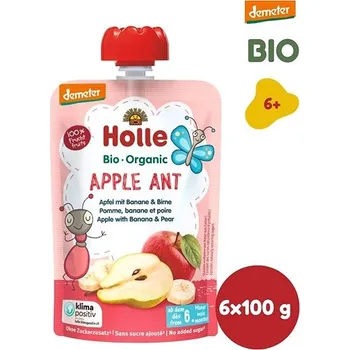 HOLLE Apple Ant BIO jablko banán hruška 6× 100 g