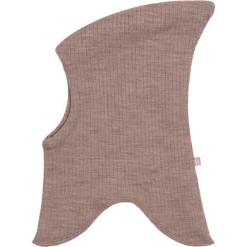 Kojenecká čepice Merino kukla dětská dvouvrstvá hnědá Powder melange Smallstuff Velikost: 46cm (vel. 80)