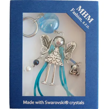 Souprava šperků Swarovski-Crystals Přívěsek na kabelku nebo klíče Andělka s krystaly Swarovski Swarovski-Crystals