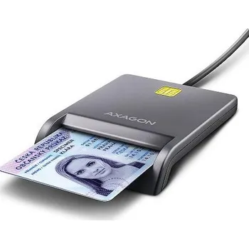 Čtečka paměťových karet AXAGON CRE-SM3T, USB-A FlatReader čtečka kontaktních karet Smart card (eObčanka), kabel 1.3m