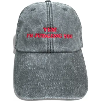 Kšiltovka DARK CAP - kšiltovka YES! I´M JUDGING YOU / ČERNÁ WASHED