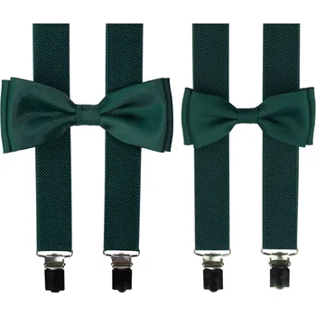 Kšandy Smaragdově zelný set kšandy s motýlkem pro tátu a syna