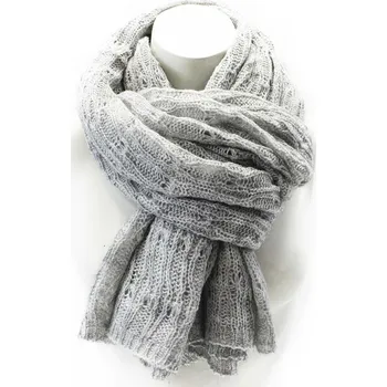 Šála Světle šedý dámský pletený šátek Galina