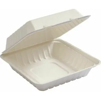 Jednorázové nádobí Gastro obaly BIO menubox s víkem jednodílný z cukrové třtiny 22x17x5,5cm (min. počet 200ks)