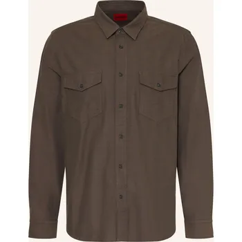 Pánské oblečení Hugo Pánská Košile Epaz Regular Fit, hnědá, 42