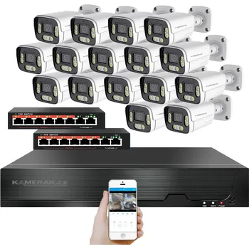Kompletní kamerový systém IP 16 kamerový set s externím PoE XM-1606D-Ext. 8MPx,CZ menu