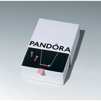 Oblečení a móda PANDORA SET Náhrdelník šíp a srdce se sklem Murano