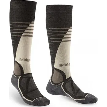 Pánské termo ponožky Bridgedale Men's Ski Midweight Merino Performance Over Calf graphite/bungee - XL (12+) / EU 48+ / 29+ cm